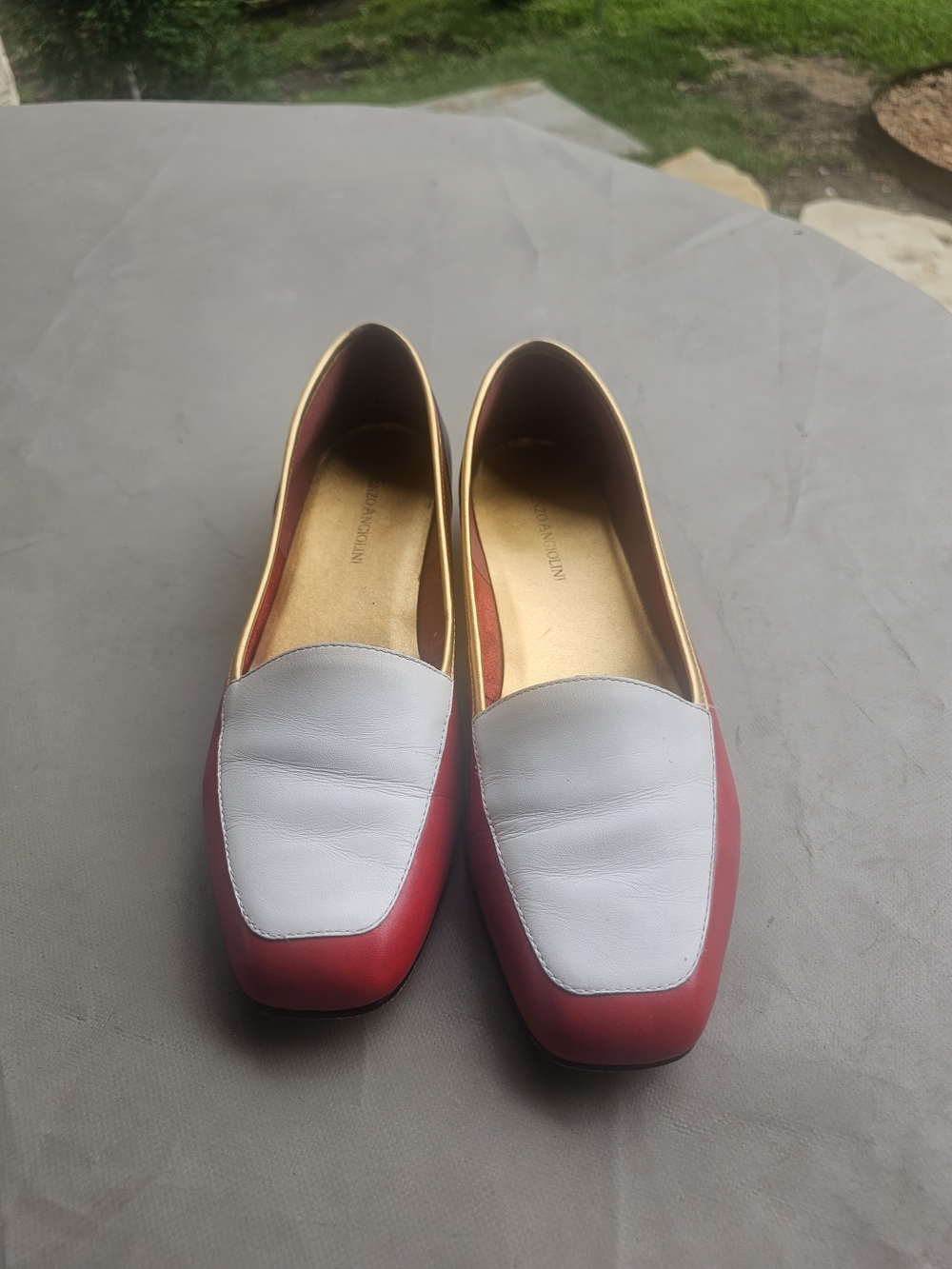 Vintage Colorblock Loafers Women's Slip-On Loafers - Classic Leather Look